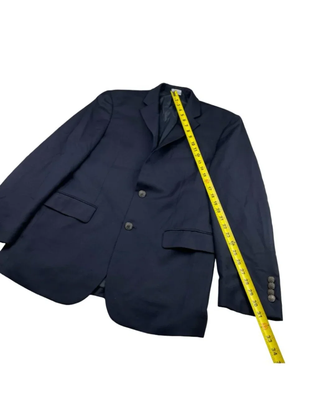 Jos A Bank Men’s 100% Wool Silver Metal Buttons 2-Button Blazer Navy • 40R